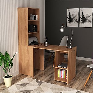 Estante Escrivaninha Retrátil - ME4171 - Amendoa - Tecno Mobili
