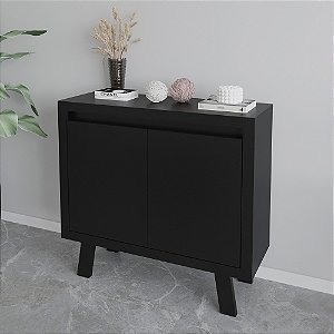 Balcão de Escritorio 02 Portas - ME4187 - Preto - Tecno Mobili