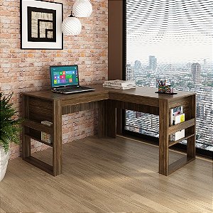 Mesa Escrivaninha de Canto - ME4145 - Nogal - Tecno Mobili