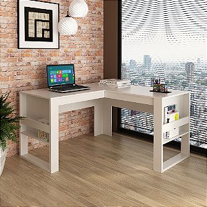 Mesa Escrivaninha de Canto - ME4145 - Branco - Tecno Mobili