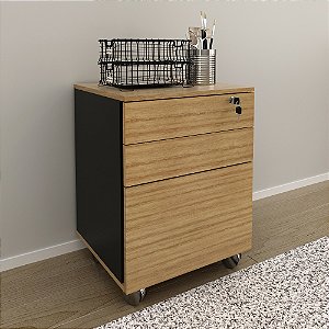 Balcão Gaveteiro - ME4148 - Amendoa/Preto - Tecno Mobili