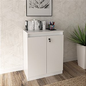 Balcão de Escritorio 02 Portas - ME4149 - Branco - Tecno Mobili