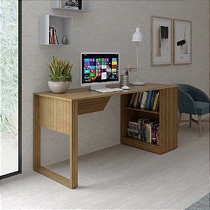 Mesa Escrivaninha c/ Prateleira - ME4182 - Amendoa - Tecno Mobili