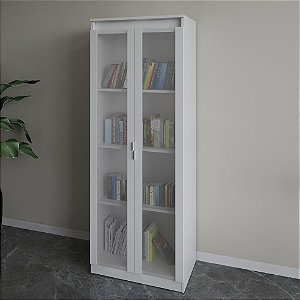 Estante 02 Portas c/ Vidro - ME4189 - Branco - Tecno Mobili