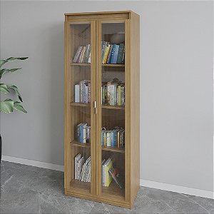 Estante 02 Portas c/ Vidro - ME4189 - Amendoa - Tecno Mobili