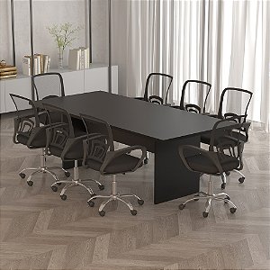 Mesa de Reunião p/ Escritorio - ME4190 - Preto - Tecno Mobili