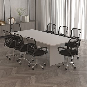 Mesa de Reunião p/ Escritorio - ME4190 - Branco - Tecno Mobili