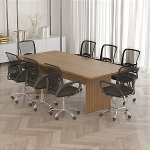 Mesa de Reunião p/ Escritorio - ME4190 - Amendoa - Tecno Mobili
