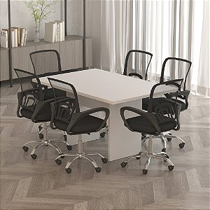 Mesa de Reunião p/ Escritorio - ME4191 - Branco - Tecno Mobili