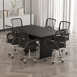 Mesa de Reunião p/ Escritorio - ME4191 - Preto - Tecno Mobili