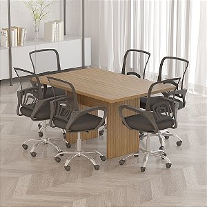 Mesa de Reunião p/ Escritorio - ME4191 - Amendoa - Tecno Mobili