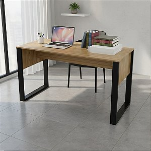 Mesa Escrivaninha - ME4200 - Amendoa/Preto - Tecno Mobili