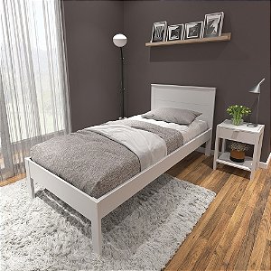 Cama de Solteiro - CM8004 - Branco - Tecno Mobili