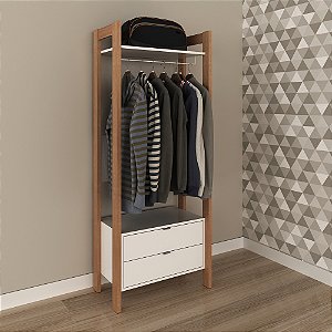Armário Closet c/ Gaveta - AZ1011 - Amendoa/Branco - Tecno Mobili