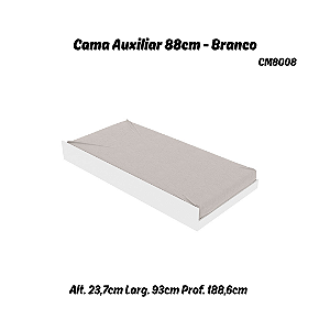 Cama Auxiliar - CM8008 - Branco - Tecno Mobili