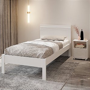 Cama de Solteiro - CM8010 - Branco - Tecno Mobili