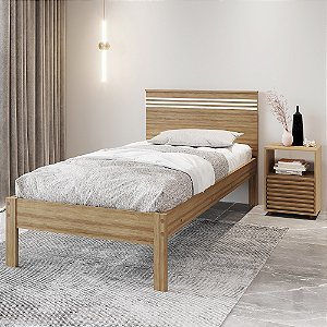 Cama de Solteiro - CM8010 - Amendoa - Tecno Mobili