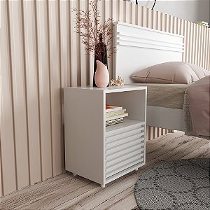 Mesa de Cabeceira 01 Gaveta - CM8042 - Branco - Tecno Mobili