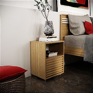 Mesa de Cabeceira 01 Gaveta - CM8042 - Amendoa - Tecno Mobili