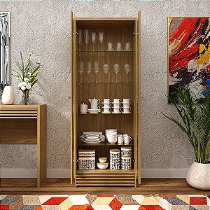 Cristaleira 02 Portas - CR6002 - Amendoa - Tecno Mobili