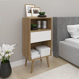 Estante Baixa c/ Gaveta - E1715 - Amendoa/Off White - Tecno Mobili
