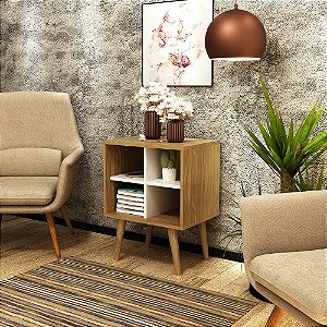 Mesa de Apoio - E1720 - Amendoa/Off White - Tecno Mobili