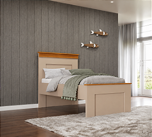 Cama de Solteiro England - Corda/Freijo - Moveis Primavera