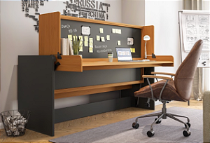 Cama de Solteiro Articulada First - Onix/Freijo - Móveis Primavera
