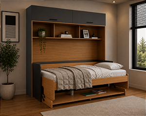Conjunto Cama First + Combo 2 - Onix/Freijo - Móveis Primavera