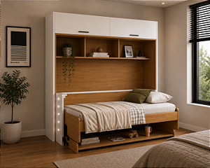 Conjunto Cama First + Combo 2 - Branco/Freijo - Móveis Primavera