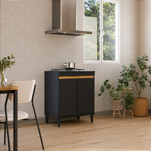 Balcão para Cooktop Vita - Ref. VIT1-142 - Onix/Carvalho - Primavera