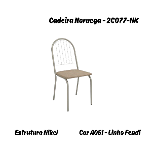 Par de Cadeiras Noruega - 2C077-NK - Linho Fendi - Kappesberg Crome