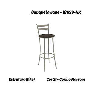 Banqueta Jade - 1B699-NK - Corino Marrom - Kappesberg Crome