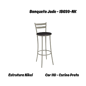 Banqueta Jade - 1B699-NK - Corino Preto - Kappesberg Crome