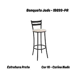 Banqueta Jade - 1B699-PR - Corino Nude - Kappesberg Crome
