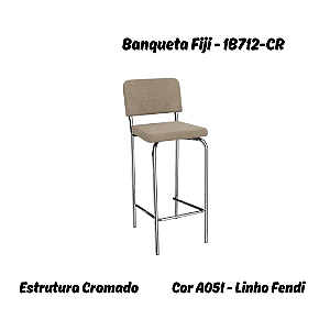 Banqueta Fiji - 1B712-CR - Linho Fendi - Kappesberg Crome