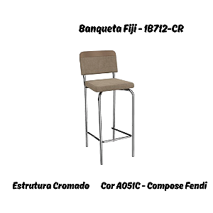 Banqueta Fiji - 1B712-CR - Compose Fendi - Kappesberg Crome