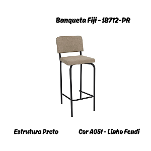 Banqueta Fiji - 1B712-PR - Linho Fendi - Kappesberg Crome