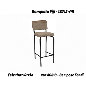 Banqueta Fiji - 1B712-PR - Compose Fendi - Kappesberg Crome