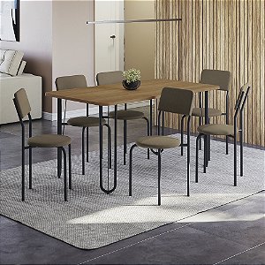 Conjunto Mesa Constanza 160cm + 06 Cadeiras Mali - Kappesberg Crome