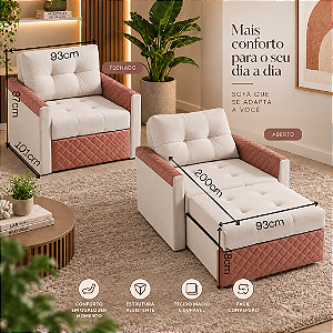 Sofa Cama Omega Solteiro - Rincão Estofados