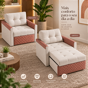 Sofa Cama Omega Solteiro - Rincão Estofados