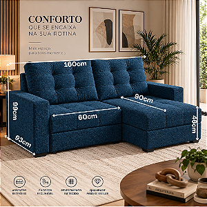Sofá Retrátil Argo 160cm - Estofados Rincão