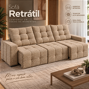 Sofá Retratil e Reclinável Kona 292cm - Estofados Rincão