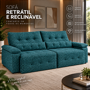 Sofá Retrátil e Reclinável Virtus 290cm 02 Módulos - Estofados Rincão
