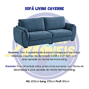 Sofá Living Cayenne 272cm - Estofados Rincão