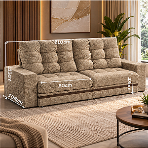 Sofá Retrátil e Reclinável Equus 210cm - Estofados Rincão