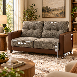 Sofá Living Smart 244cm - Estofados Rincão