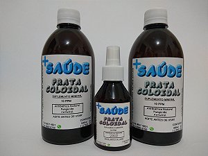 Kit 2 Prata Coloidal 10 Ppm 500 Ml + Frasco Spray 100ml