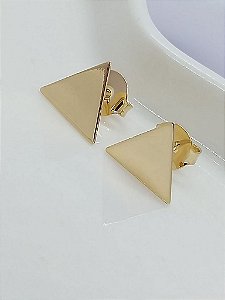 Brinco triangulo liso 10mm banhado ouro ou Prata